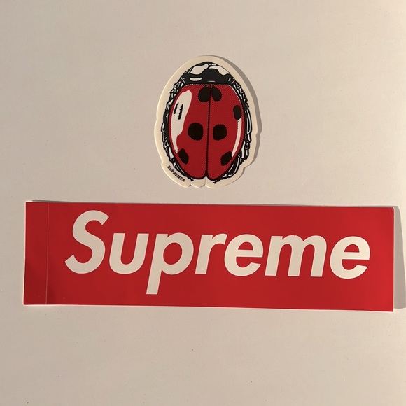 AUTHENTIC SUPREME BOX LOGO AND LADY BUG STICKERS - Picture 1 of 4